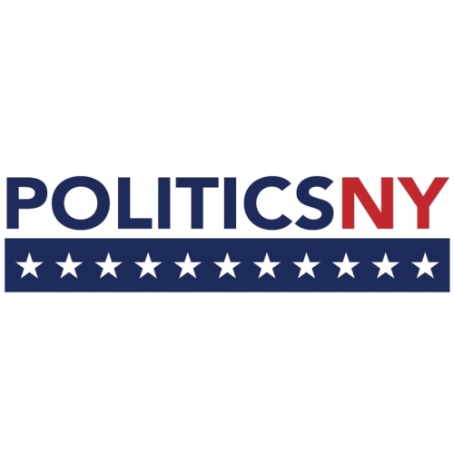 Politics ny logo with stars on a white background.