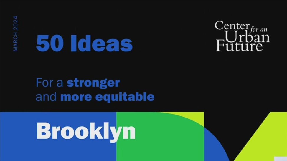 Cover of a report titled 50 ideas for a stronger and more equitable Brooklyn.