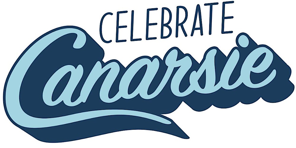 A graphic image with the text "Celebrate Canarsie" in stylized blue and light blue fonts.