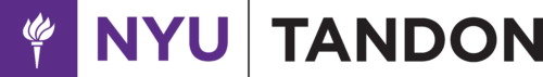 NYU Tandon logo with a purple torch symbol and “NYU” in purple text, followed by “Tandon” in black text on a white background.